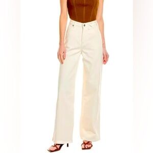New Staud Womens  X Wrangler The Loose Cream Wide Leg Jean, White Size 27 x 32